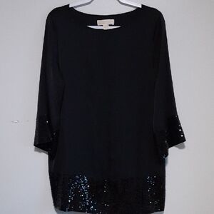 Chic Black Sequin Women's Tunic/dress